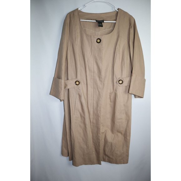 Lane Bryant SZ 18/20 EUC Linen/Cotton Overcoat - Picture 1 of 4